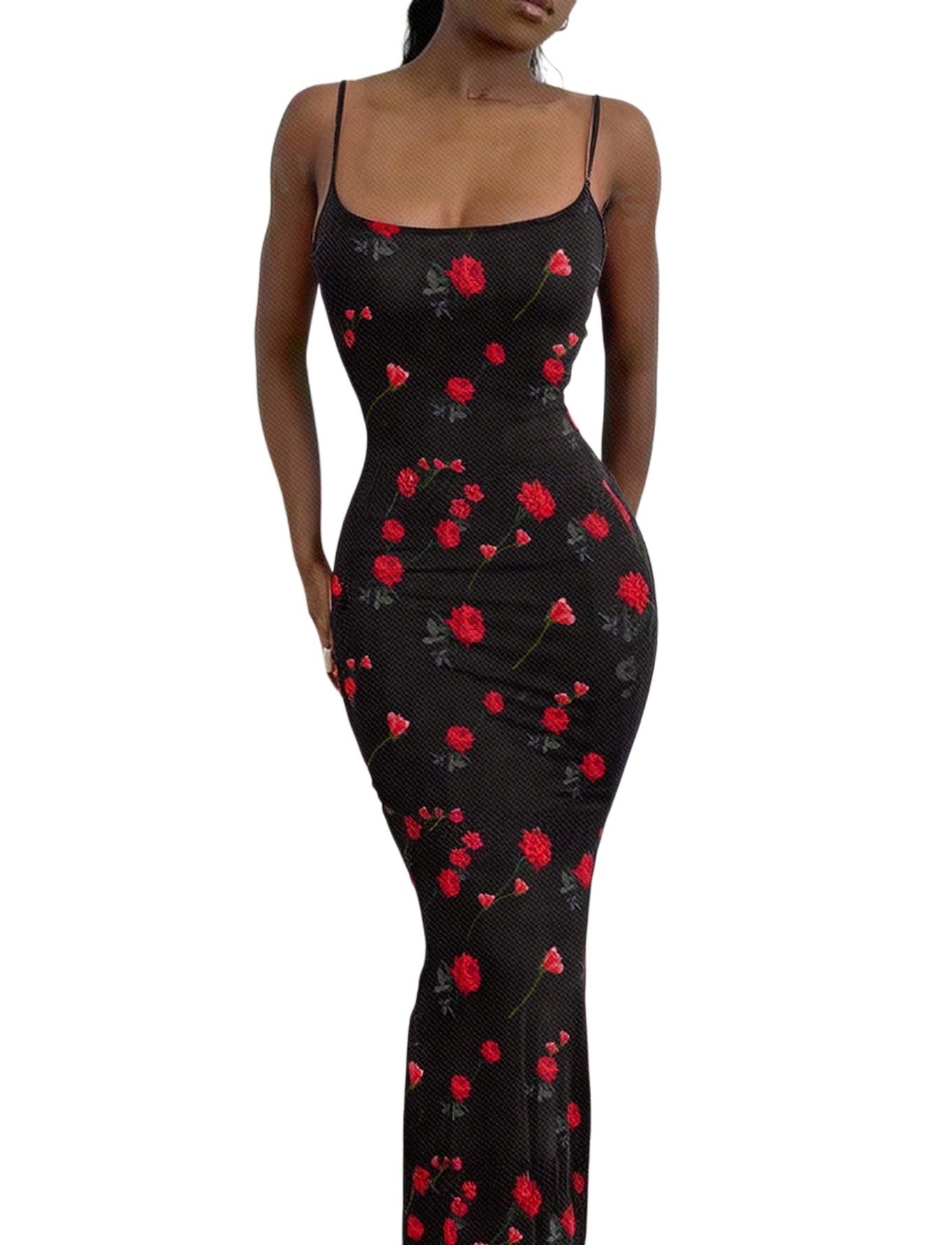 Sexy Fashion Summer Sleeveless Strap Printed Long Dress 4