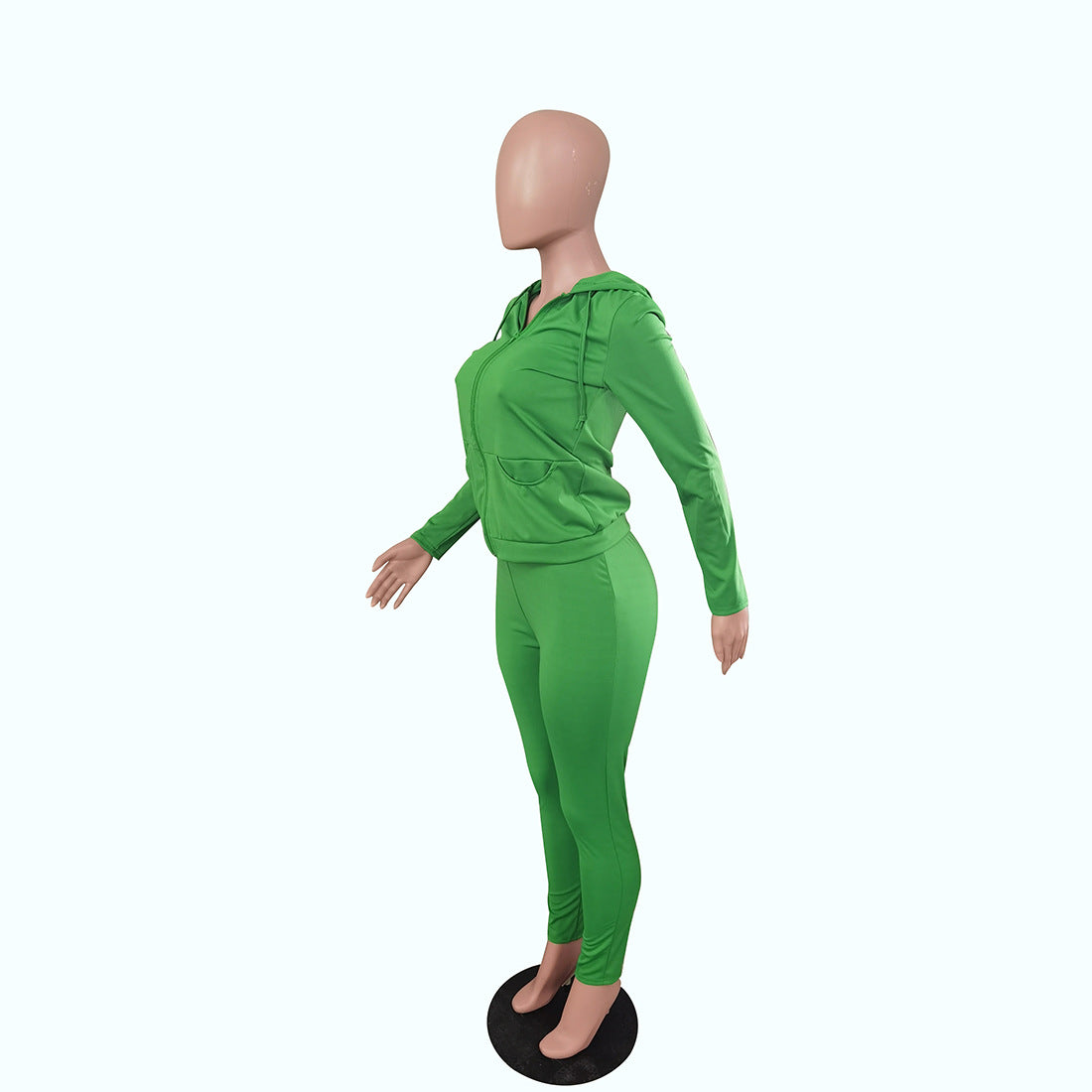 Women's Autumn Style Hat Pocket Zipper Fashion Casual Sport Two Piece Set 42