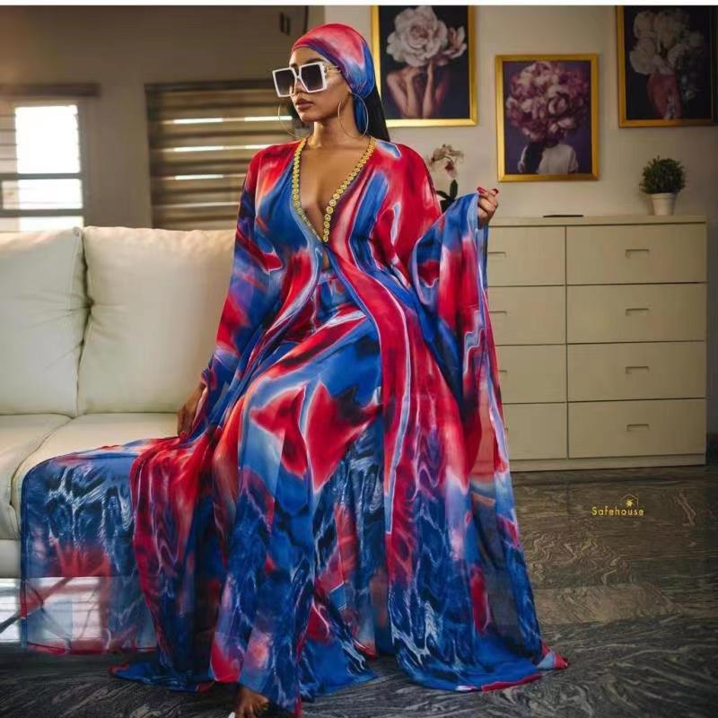 Plus Size African Ladies Printed Long Dress 5