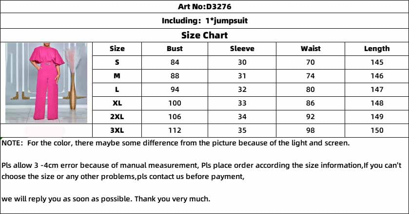 Plus Size African Women Summer Round Neck Solid Wide Leg Jumpsuit 12