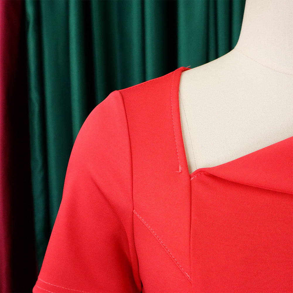 Women's Chic Tonle Fashion Slash Shoulder Dress 30