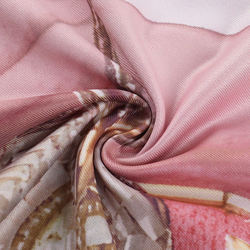 Spring Printed Metal Button Hollow Strapless Bodycon Short Dress 16