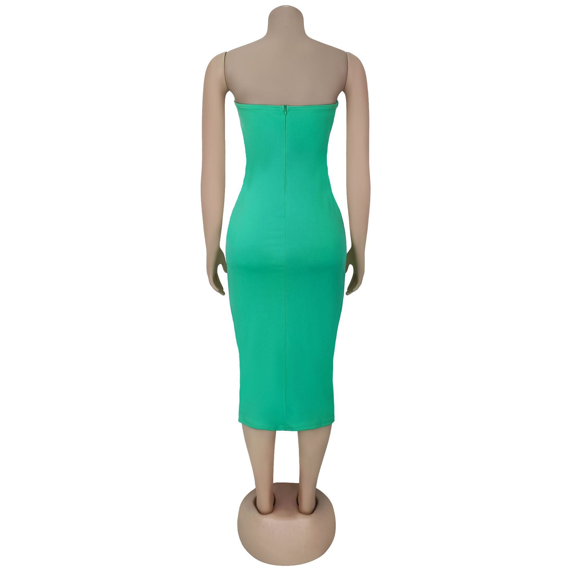 Fashion women's sexy Strapless button decoration dress 14