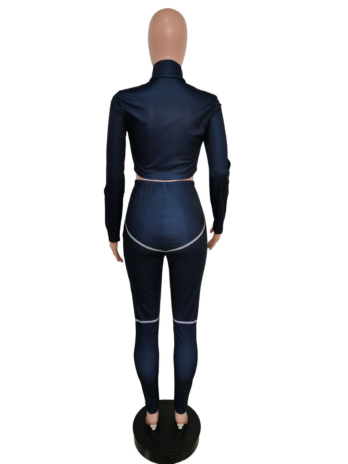 Women Casual Line Sport Long Sleeve Top and Pant Two-Piece Set 18