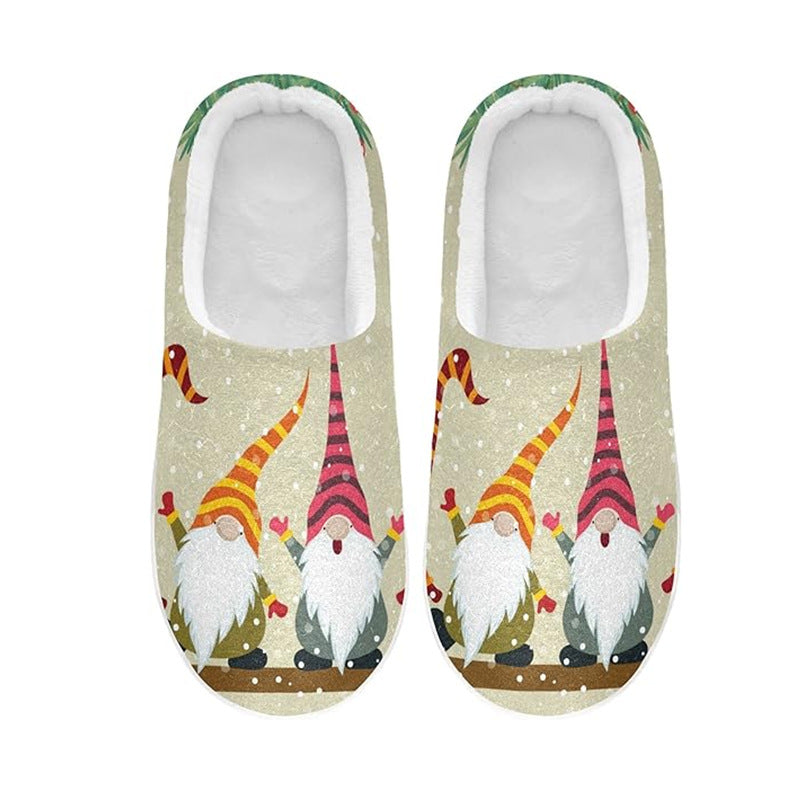 Santa Claus Slippers For Men And Women Autumn And Winter Cute Cartoon Home Non-Slip Couple Indoor Fleece Shoes 4