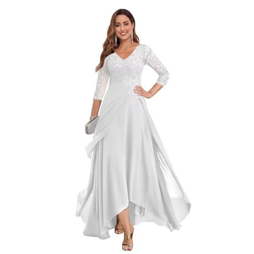 Long Slim Evening Dress Women's V-Neck Long Sleeve Prom Party Dress（Processing time need 3-6 days） 7