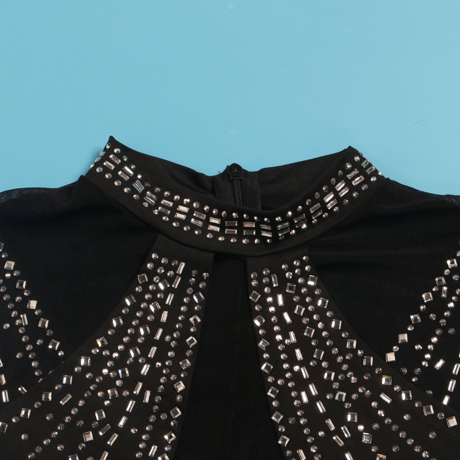 Women Sexy Beaded See-Through Bodycon Stretch Sleeveless Jumpsuit 20