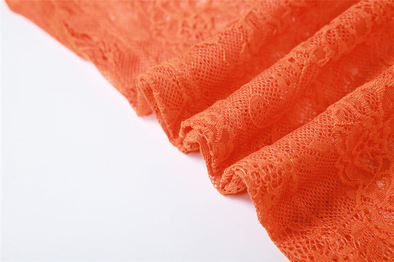 Summer Women's Fashionable And Sexy Lace See-Through Bodycon Dress 17