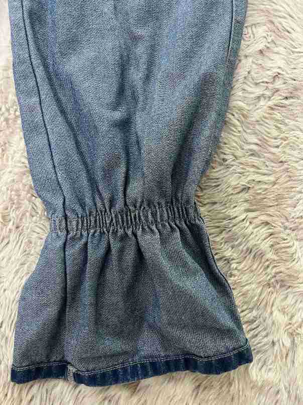 Women Fashion color matching Denim Top and Pant two-piece set 8