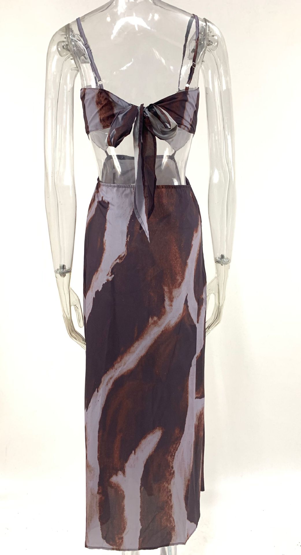 Women's Spring & Summer Fashion Tie-Dye Sexy Frontless Strap Sleeveless Maxi Dress For Holidays 11