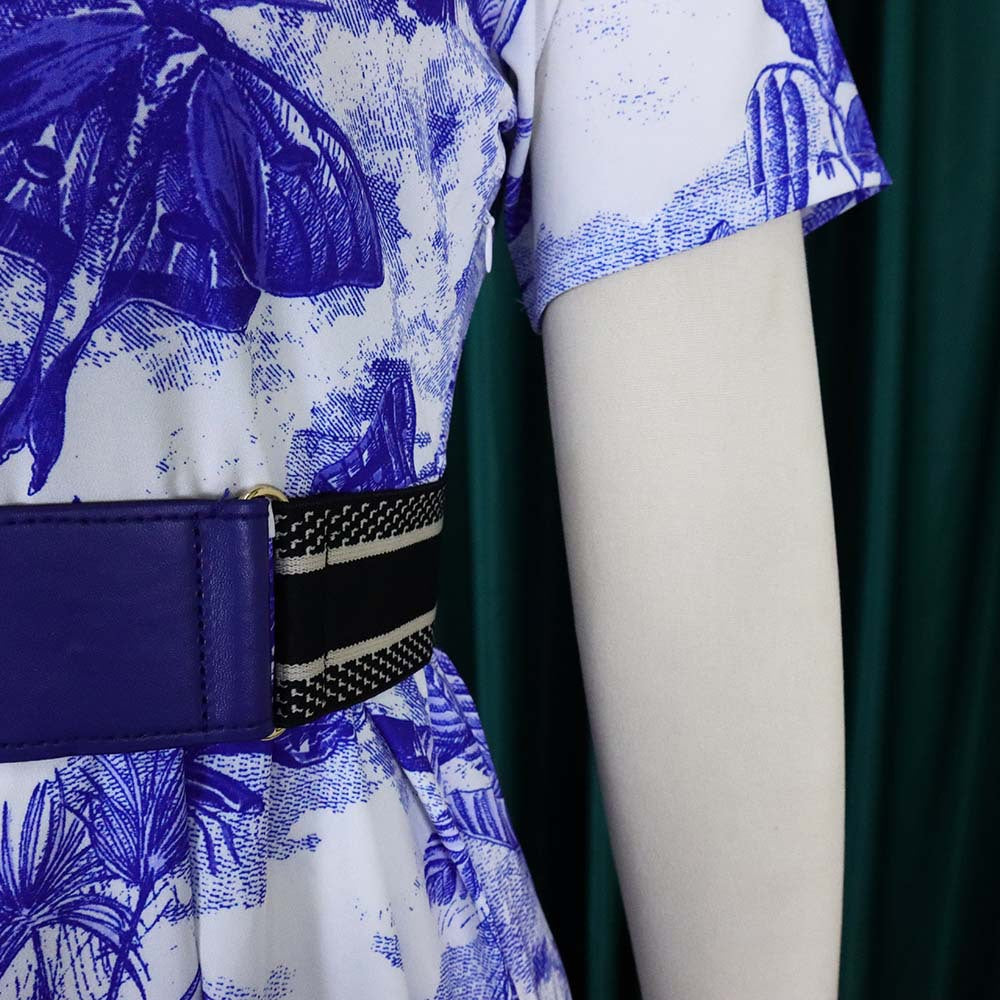 Plus Size Summer Women Printed Short Sleeve Dress 13