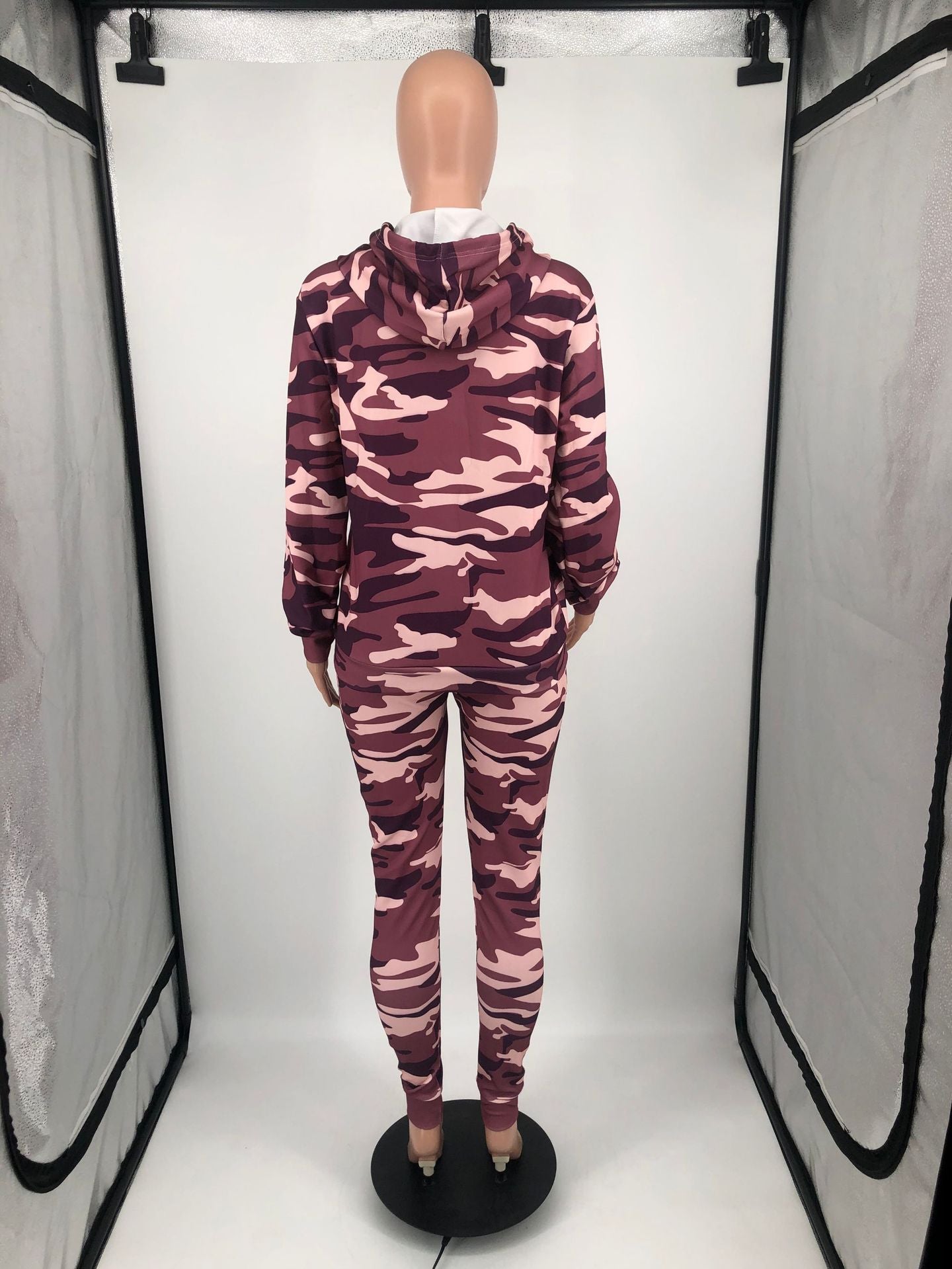 Women's Fashionable Sportswear Camouflage Two-Piece Tracksuit Set 18