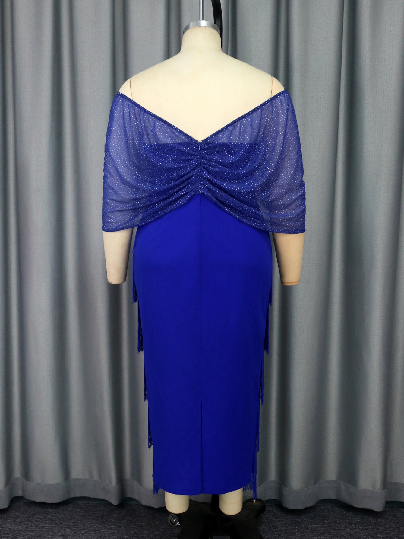 Women Elegant Square Neck Flowing Tassel Party Dresses 6