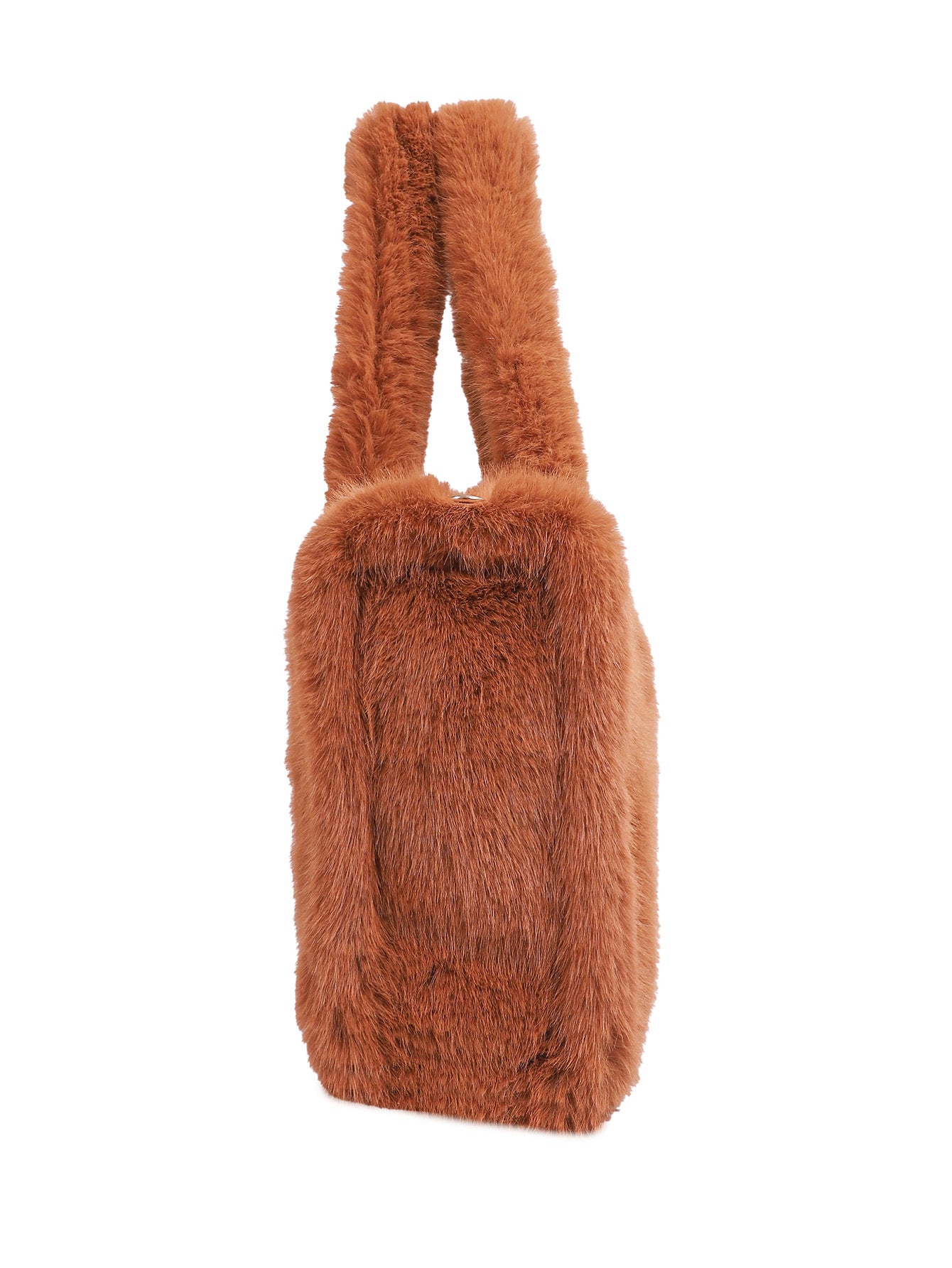 Women's Strap Imitation Fox Fur Large Capacity Tote Bag 32