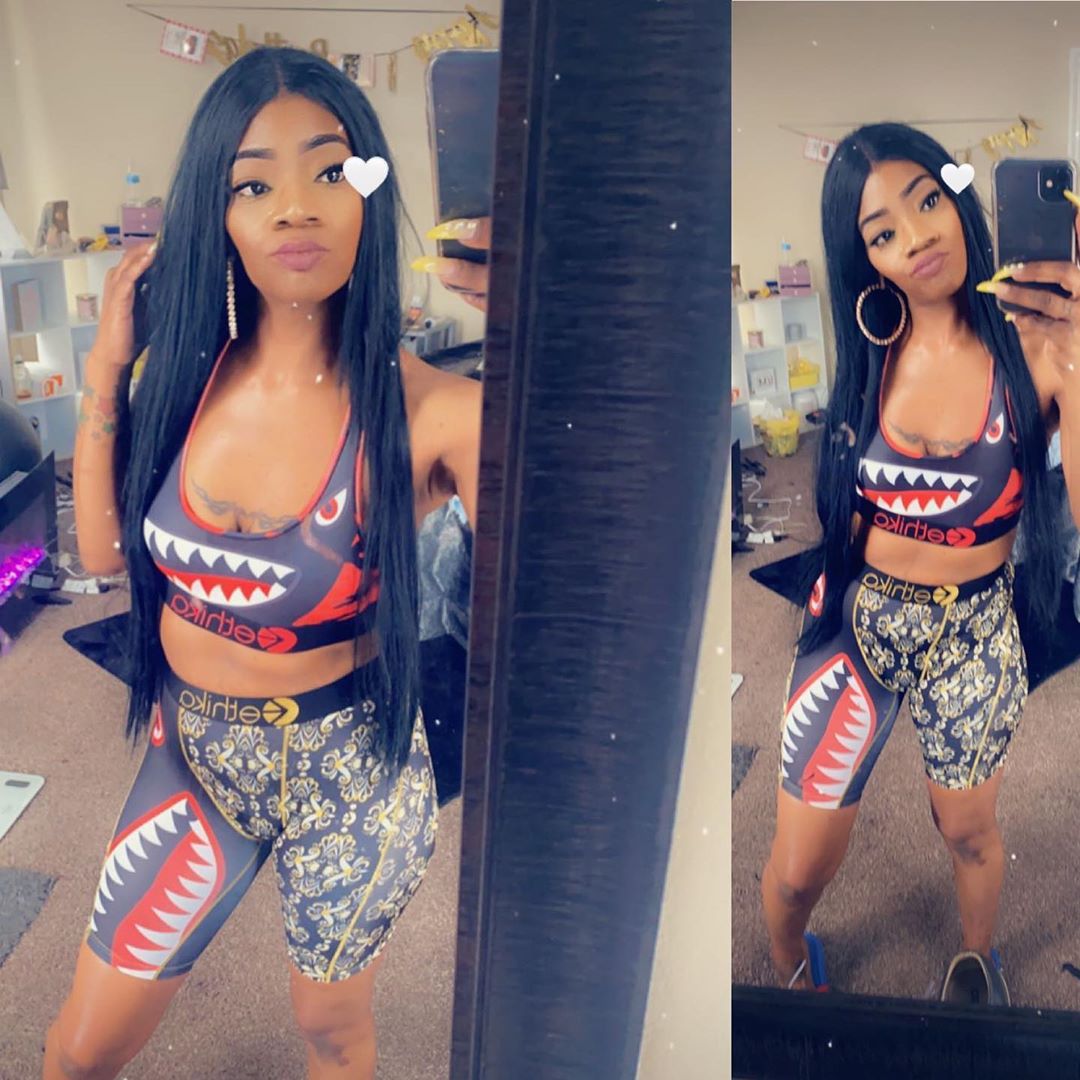 Cartoon Print Casual Camouflage Tank Biker Shorts Two-Piece Set 9