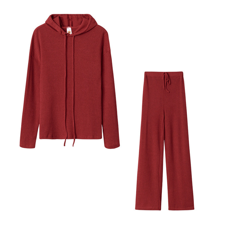 Spring Women Long Sleeve Loose Hooded Top and Pant Casual Two-piece Set 19