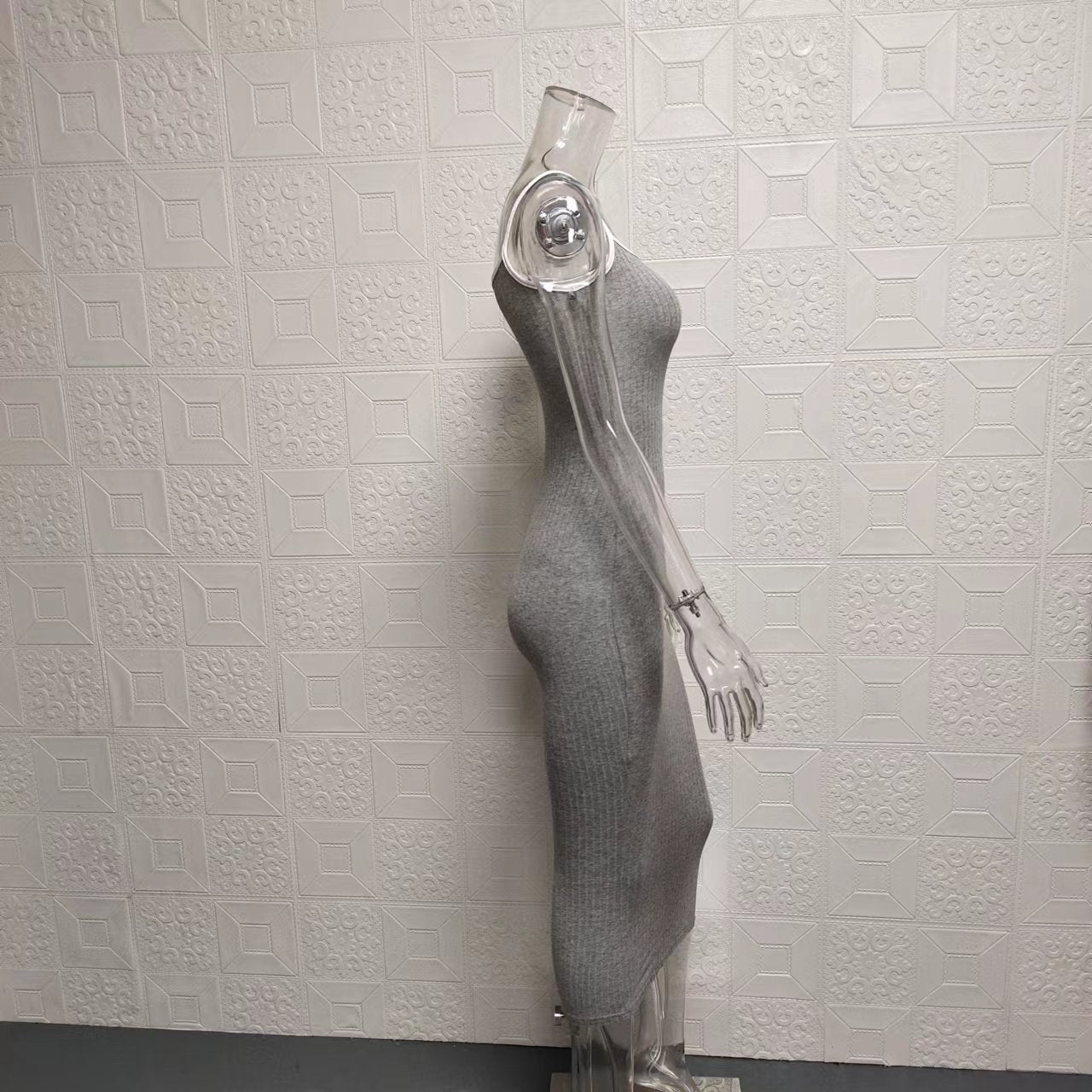 Summer Women Contrast Color Suspender Sexy Backless Bodycon Dress 19