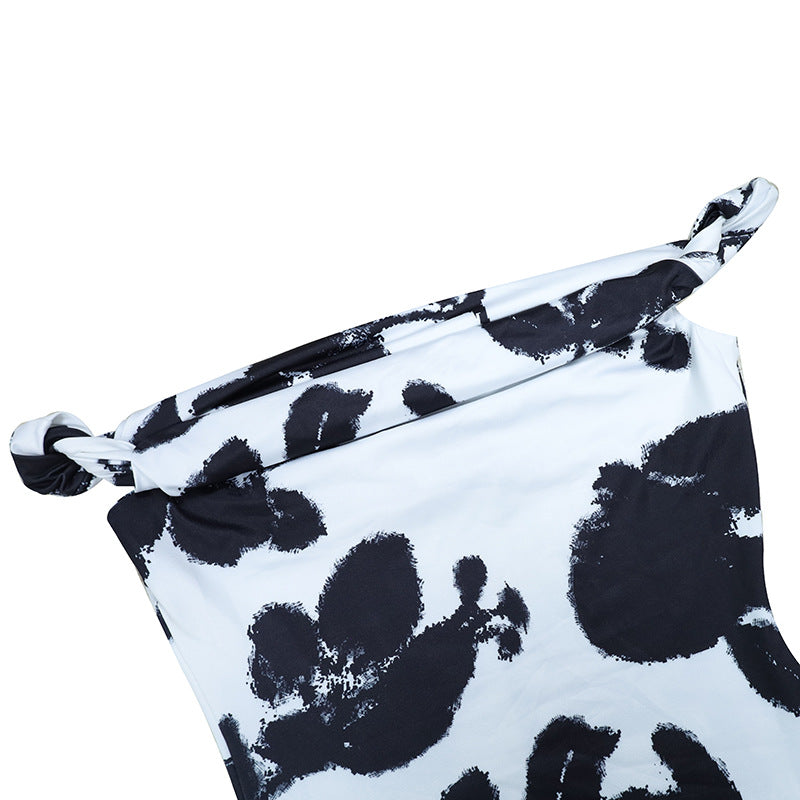 Women's Summer Off Shoulder Printed Bodycon Long Dress 19