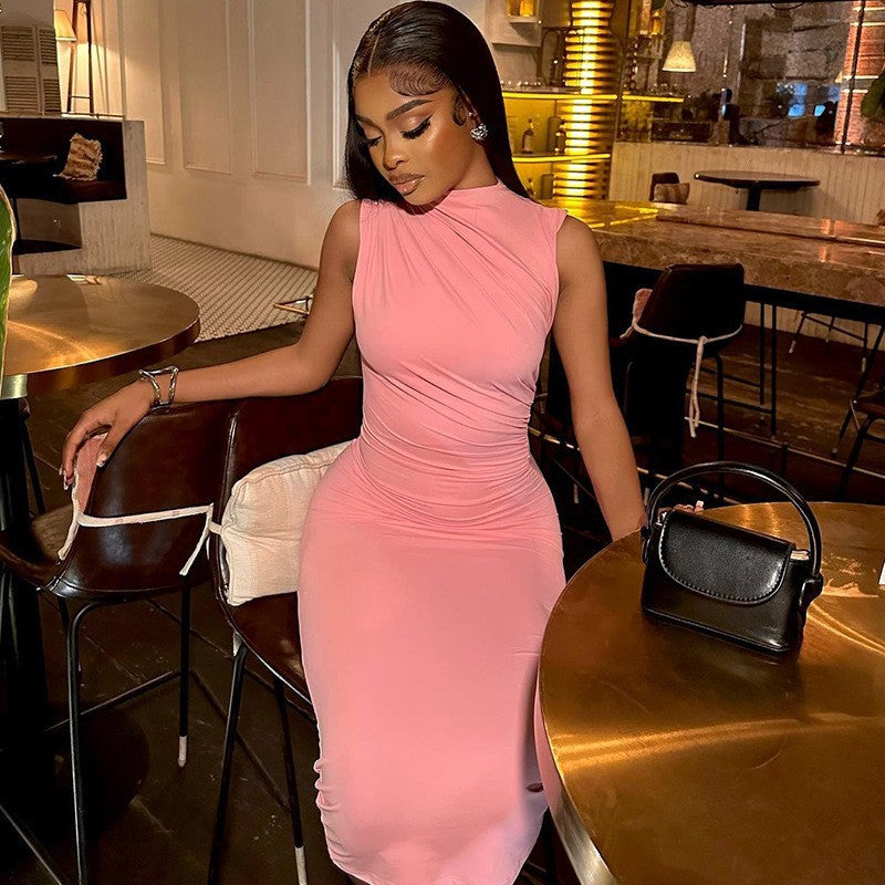 Sleeveless Round Neck Chic Casual Long dress for women 3