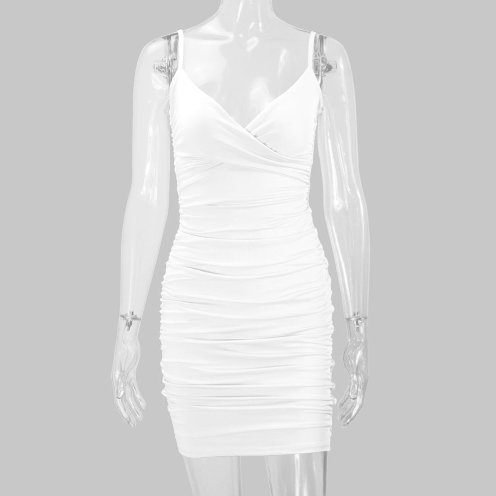 Women's Clothes Sexy Summer Style Straps V-Neck Bodycon Dress 37