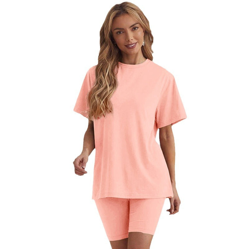 Plus Size Women T-Shirt and Shorts Casual Two-piece Set 9