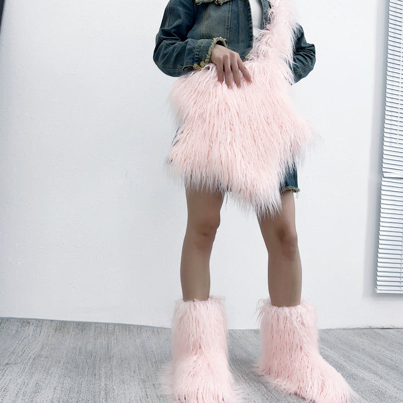 Fashion Girl Furry Messenger Bag 43