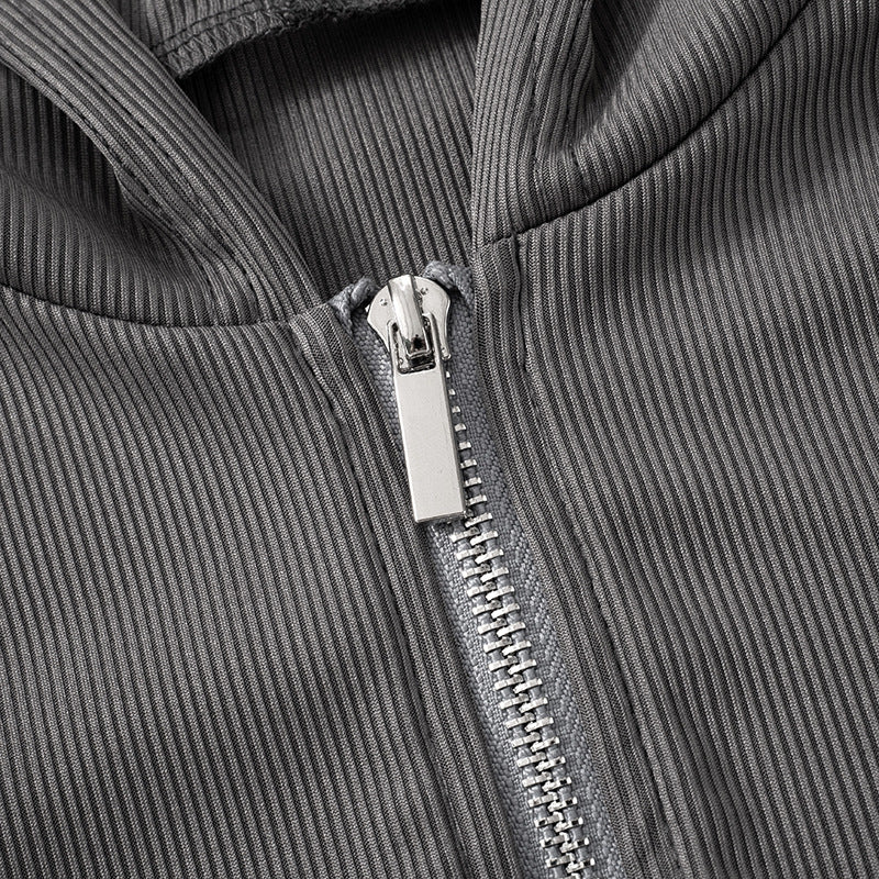 Autumn Fashion Casual Trend Long Sleeve Zipper Slim Waist Top Short Skirt Two Piece Set 11