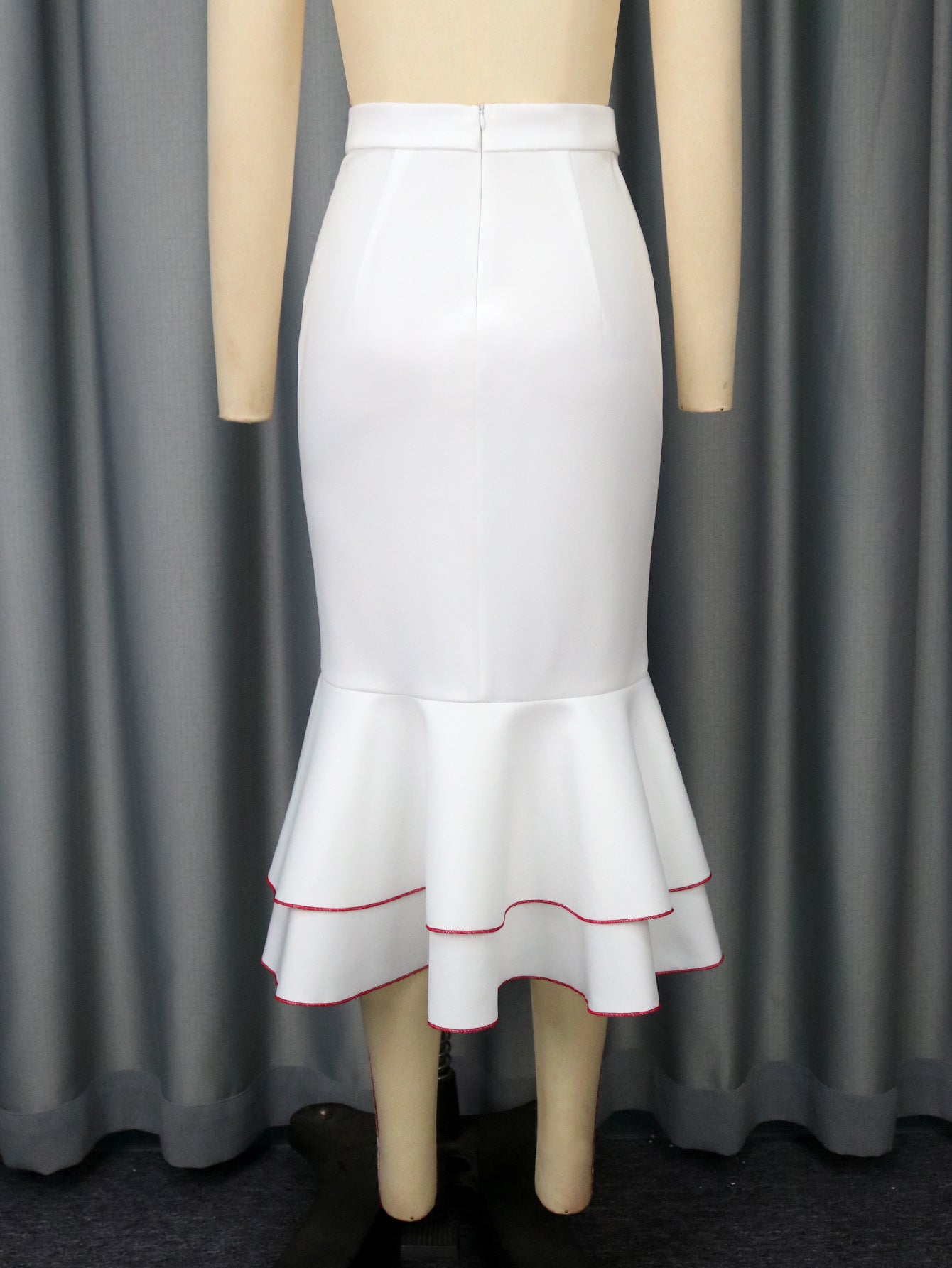 Women's Peplum Contrast Top & Chic Mermaid Pencil Skirt Two-Piece Set 12