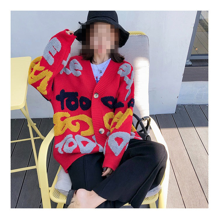 Women Fall/Winter Style Casual Button V-Neck Sweater 3