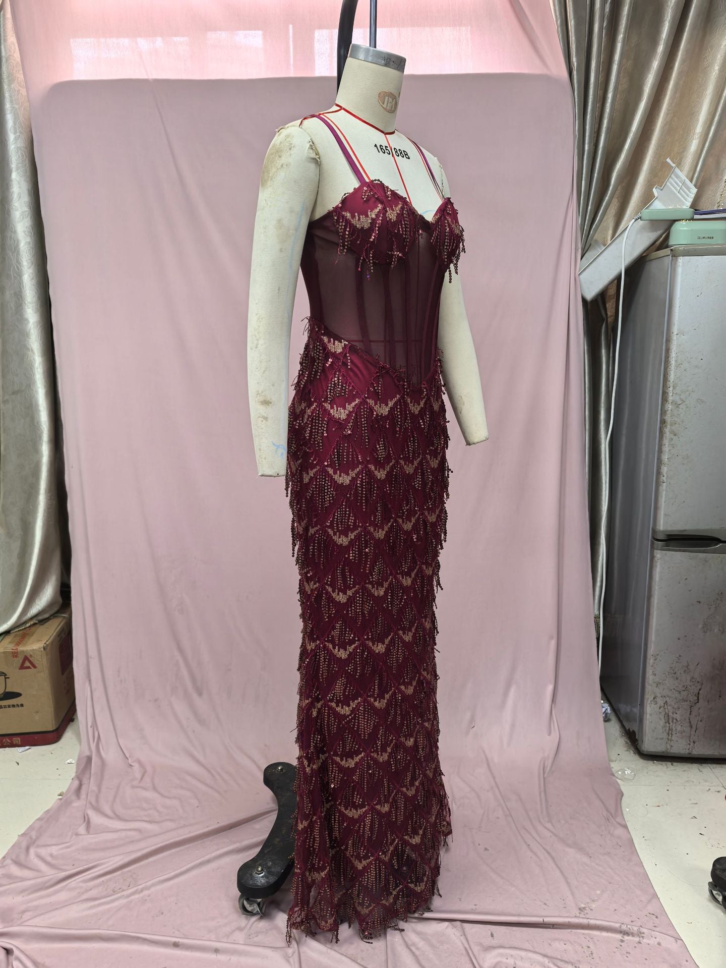 Women Sequin Party Suspender Bodycon Dress 12