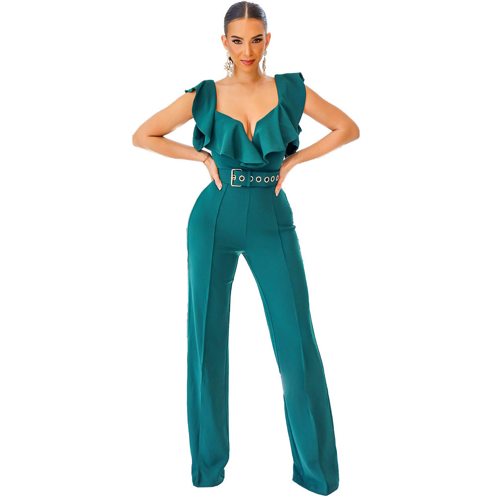 Women Ruffle Off Shoulder Jumpsuit 5