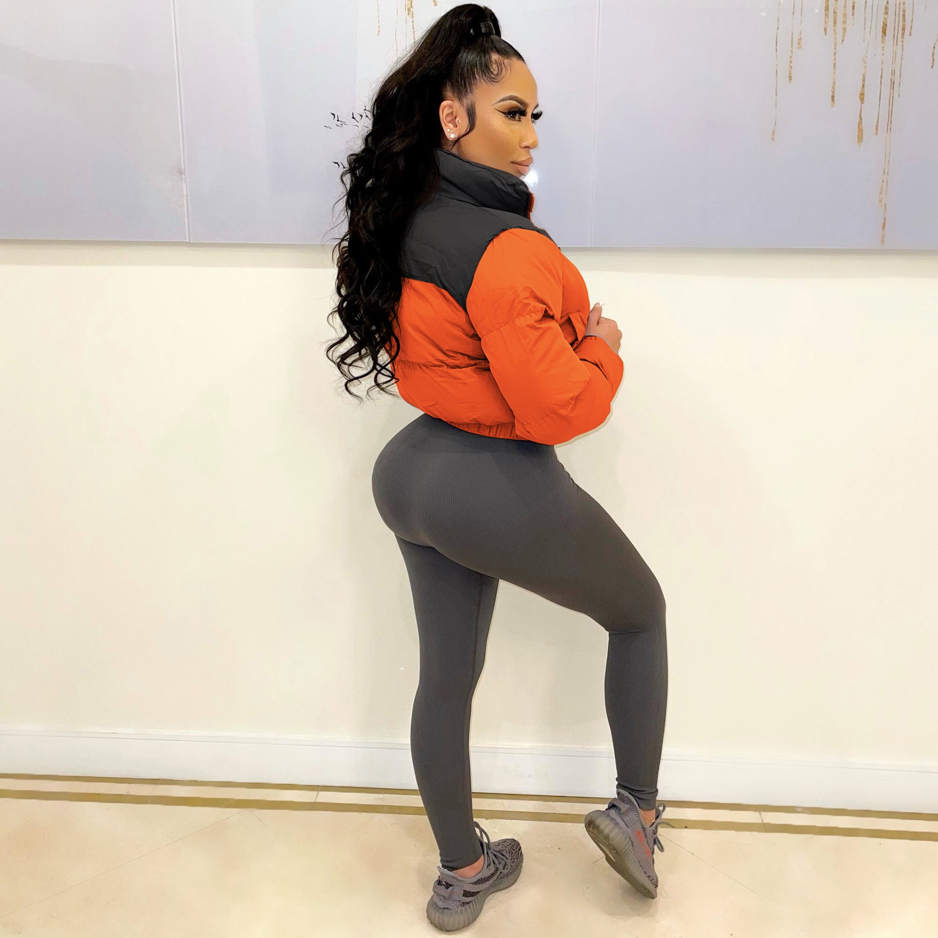 Autumn Winter Women's Coat Trendy Cotton-padded Short Jacket 11