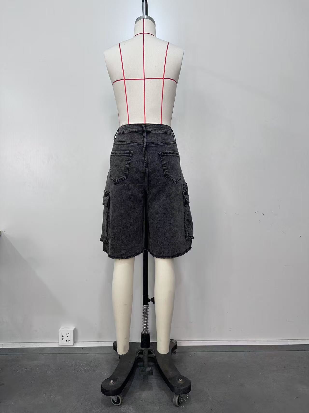 Women Ripped Cargo Denim Pants 24