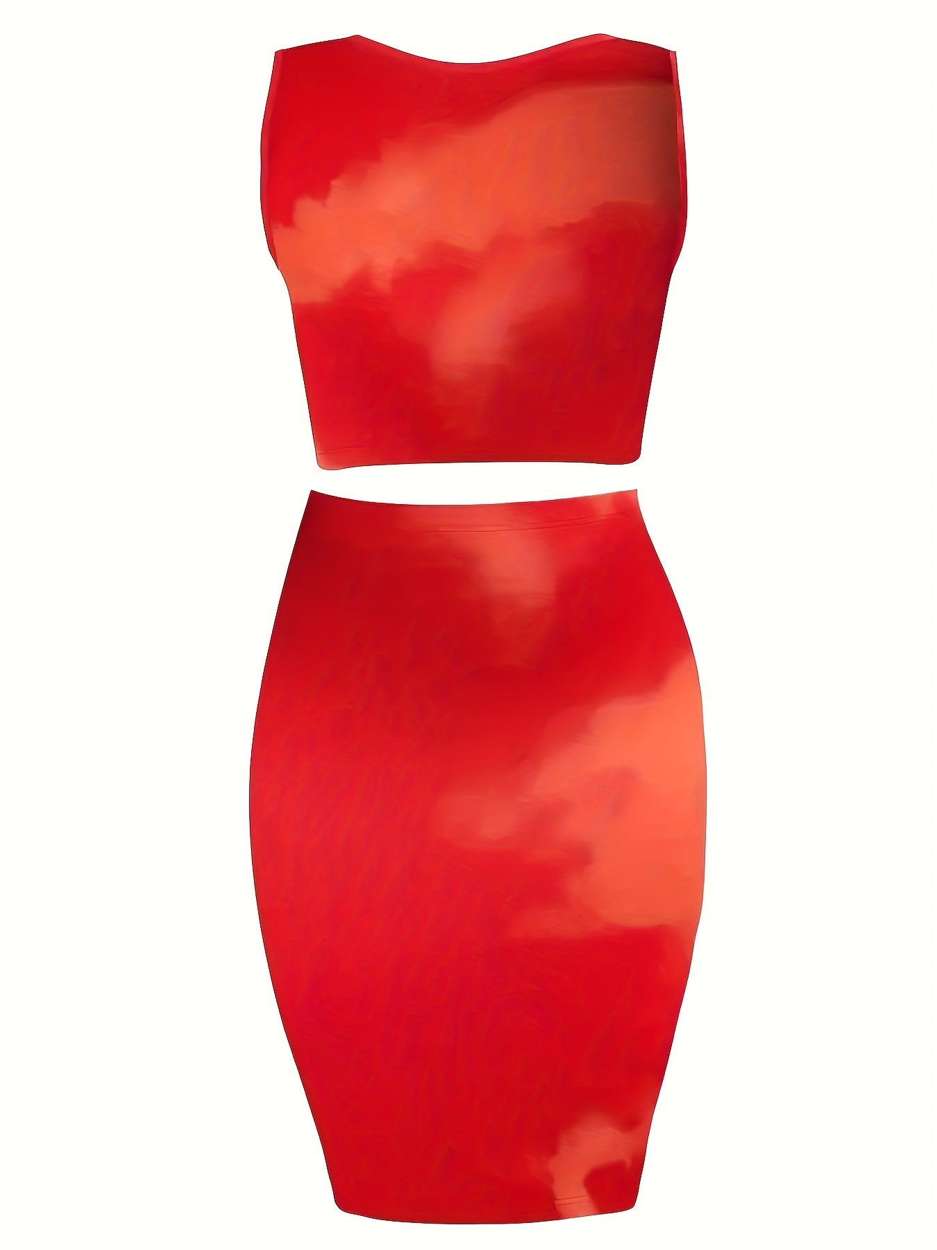 Women Summer Printed Tank Top and Skirt Two-Piece Set 5