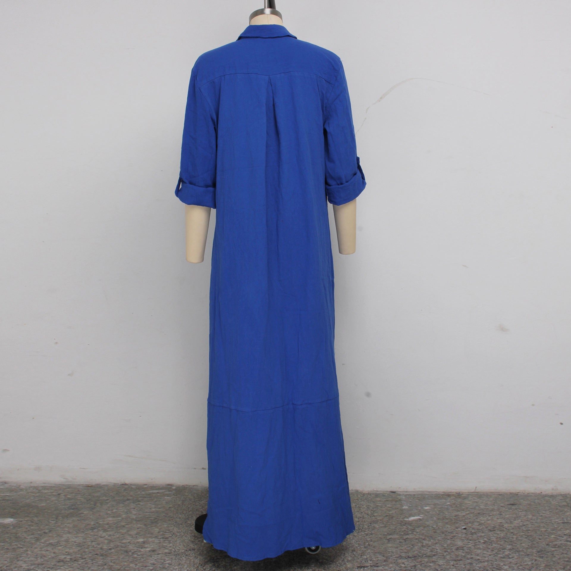 Sexy Fashion Solid Color Women's Shirt Dress 14