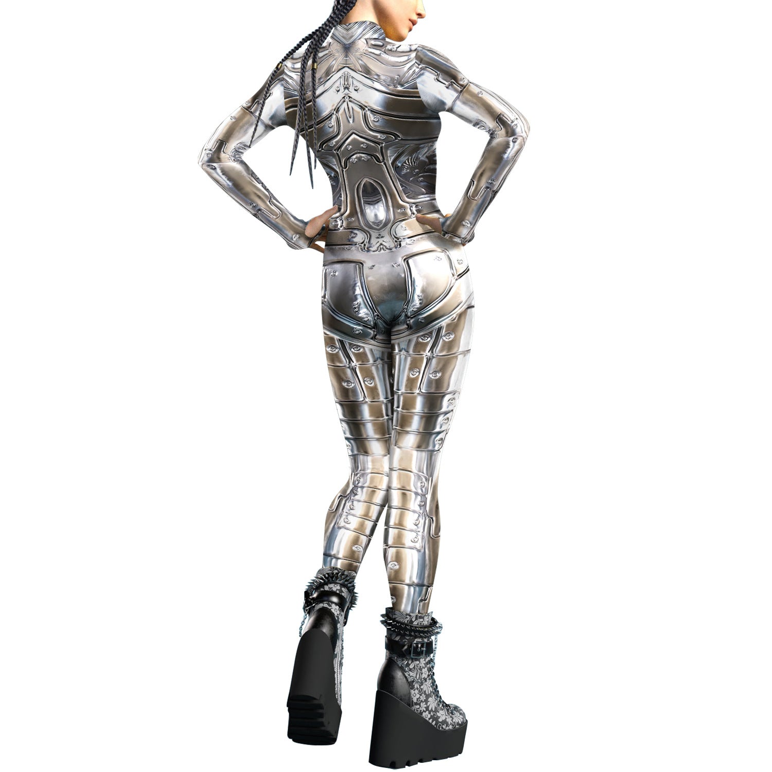 Women Printed Buckle Hand Jumpsuit Women Costume 6