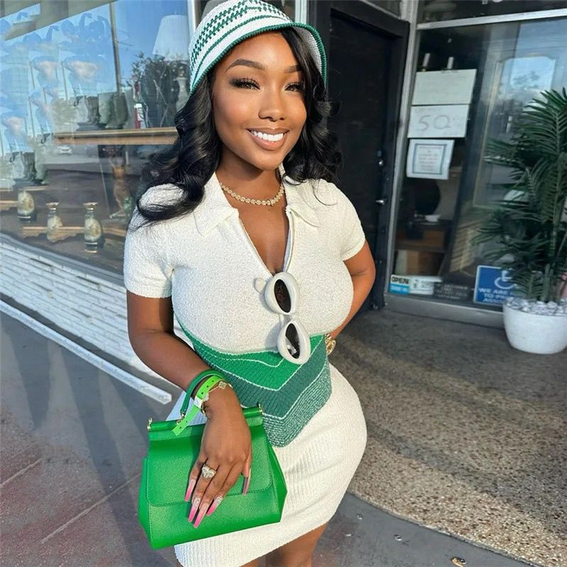 Women Casual V-neck short-sleeved printed dress 11