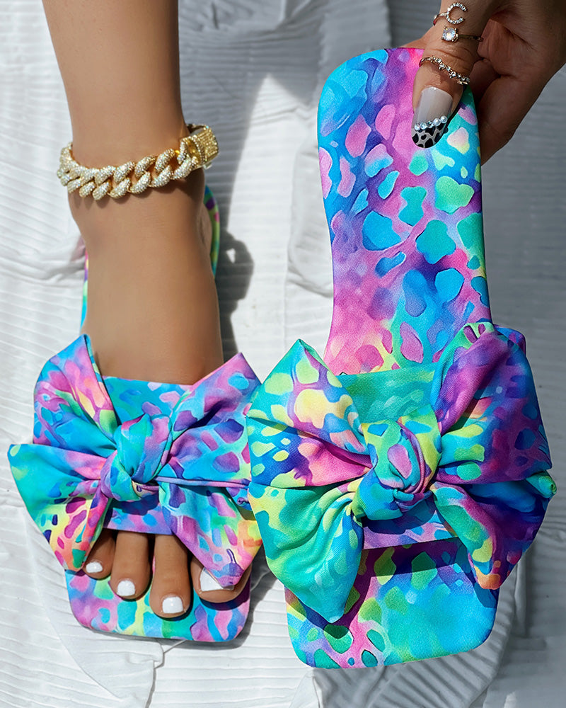 Casual Plus Size Women's Bowknot Beach Sandals 10