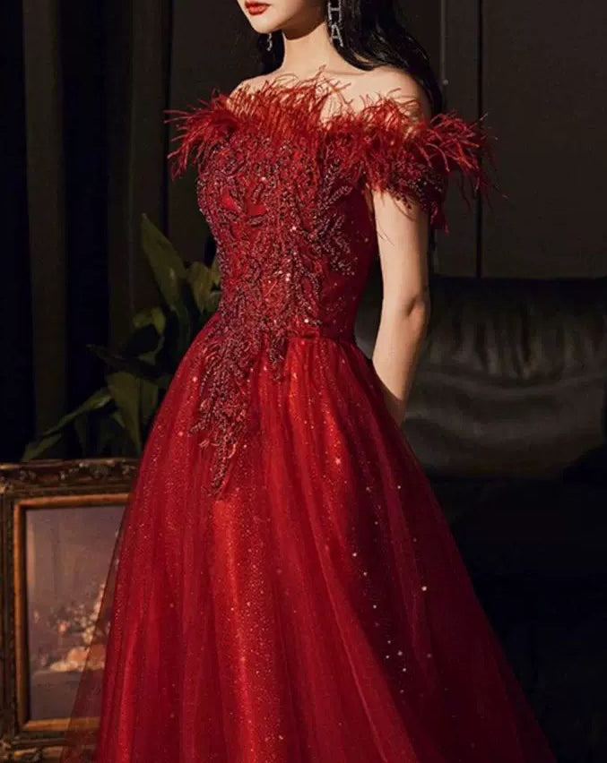 Women Summer Off Shoulder Formal Party Evening Dress（Processing time need 3-6 days） 5