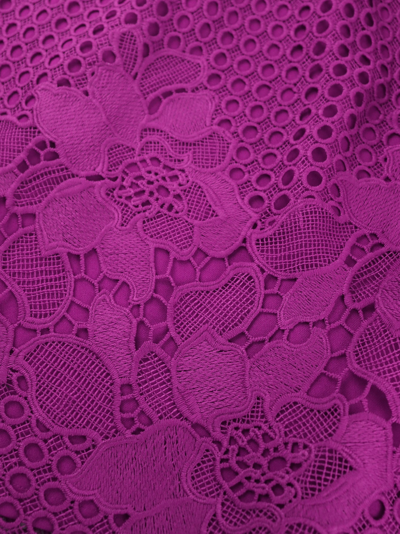 Plus Size Patchwork Lace High-Neck A-Line 3/4 Sleeve Elegant Dress 12