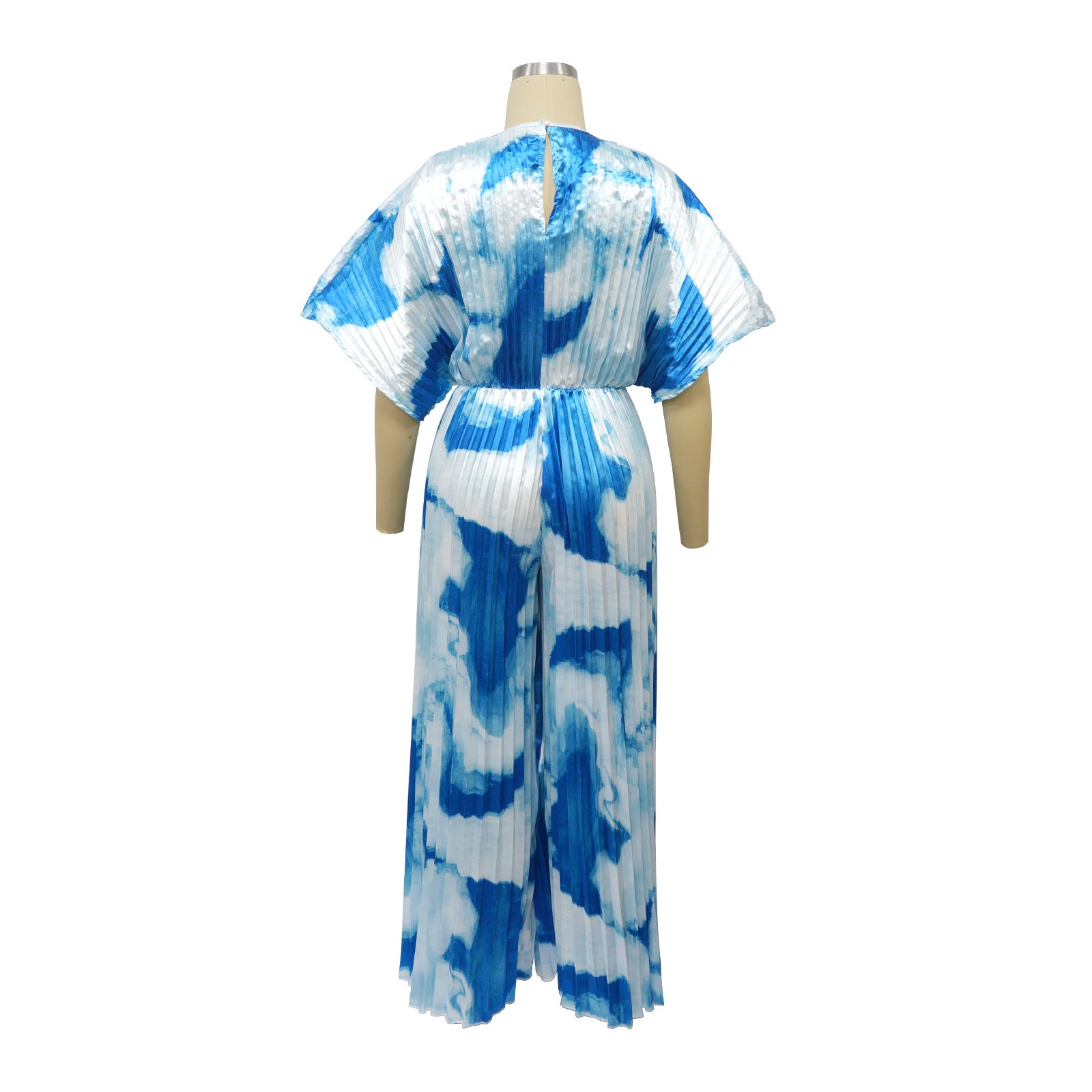 Fashion Women's V-Neck Print Pleated Casual Jumpsuit 18