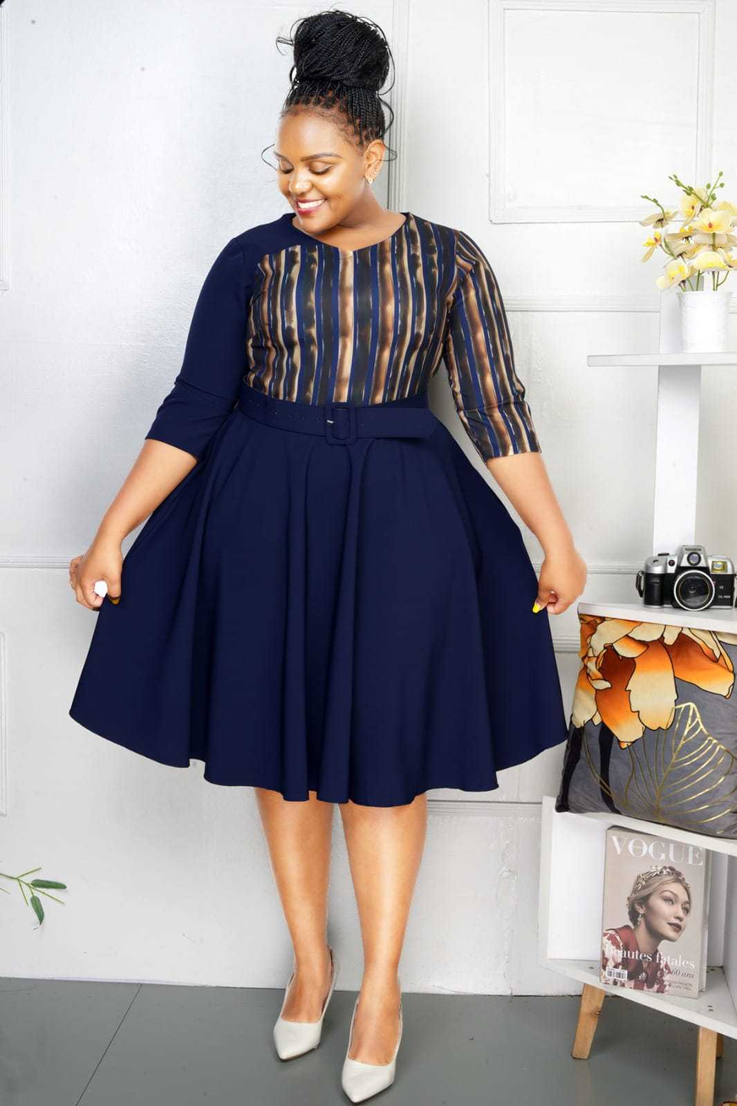 African Plus Size Women's Career Dresses