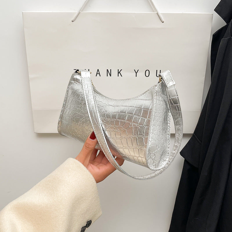 Handheld mini women's bag winter fashion shoulder bag Trendy gradient underarm baguette bag 26