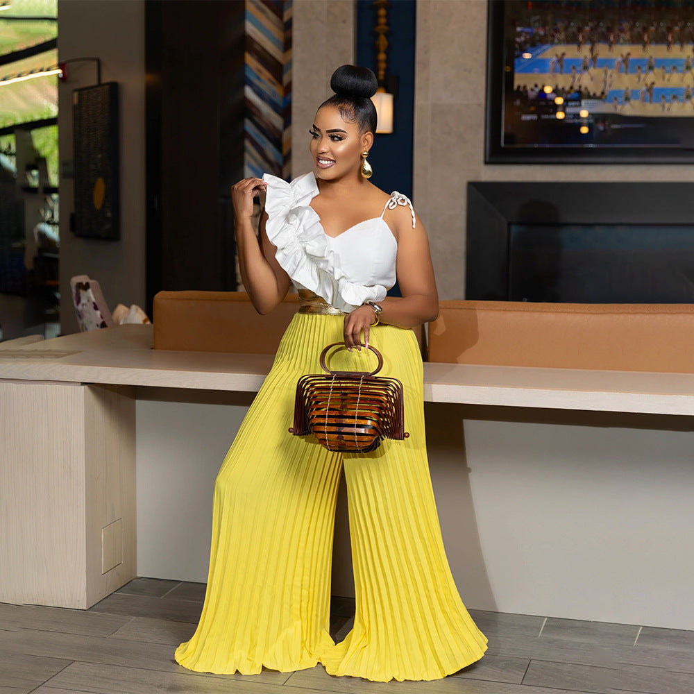 Women Casual Sleeveless Long-sleeved Wide-leg Jumpsuit 10