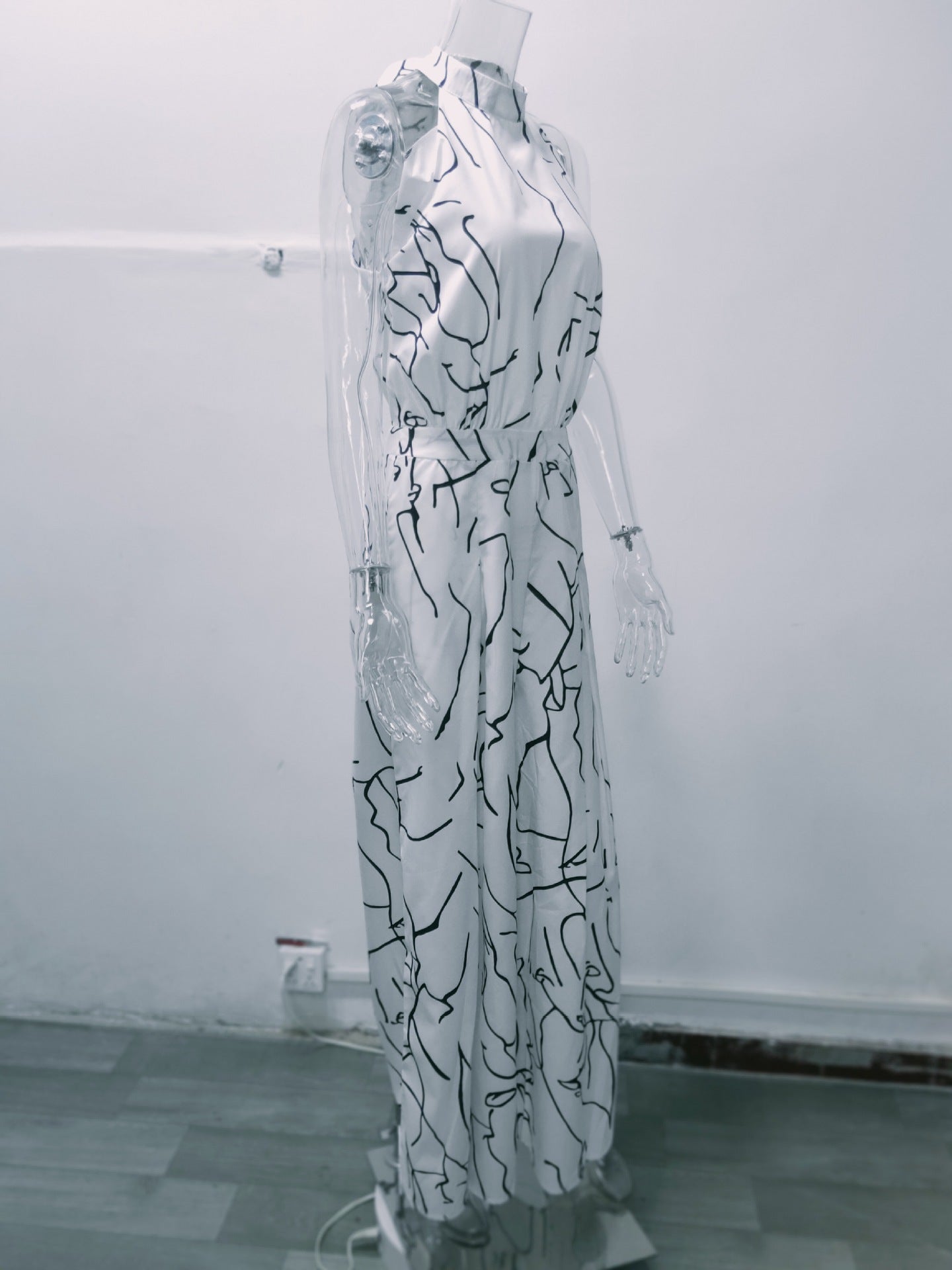 Summer Women Elegant Lace-Up Sleeveless Halter Neck Print Jumpsuit 26