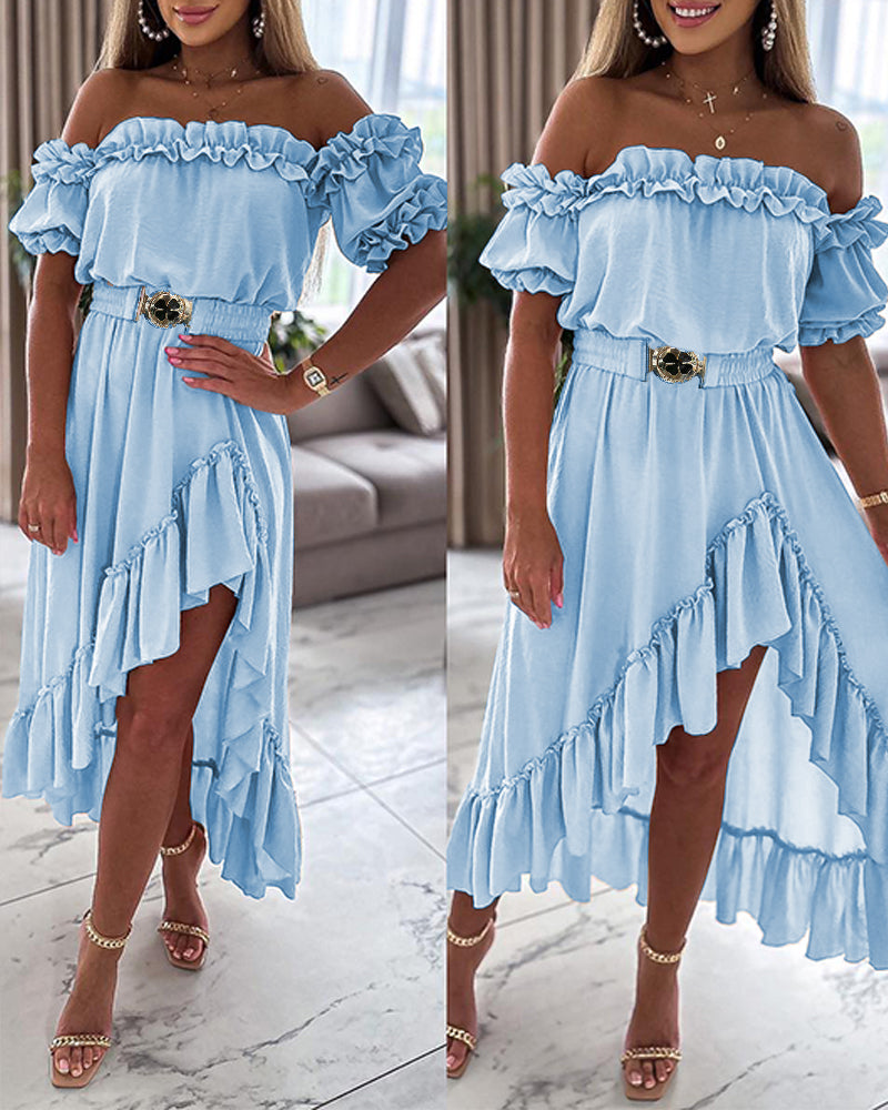 Women's Off Shoulder Ruffle Dress 3