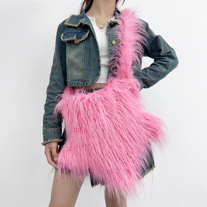 Fashion Girl Furry Messenger Bag 26