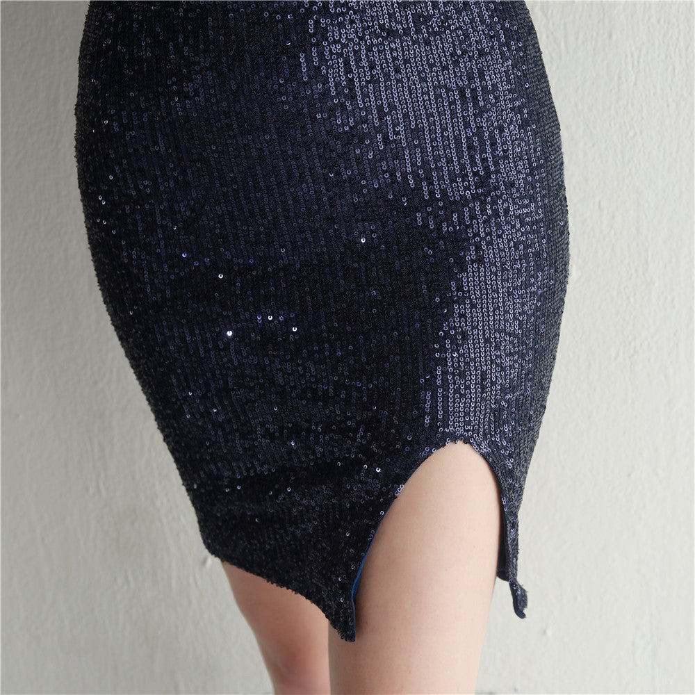 Women Straps Beaded Sequined Strap Sexy Evening Dress 33