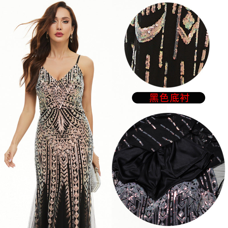 Women Sequin Sleeveless Dress Evening Dress