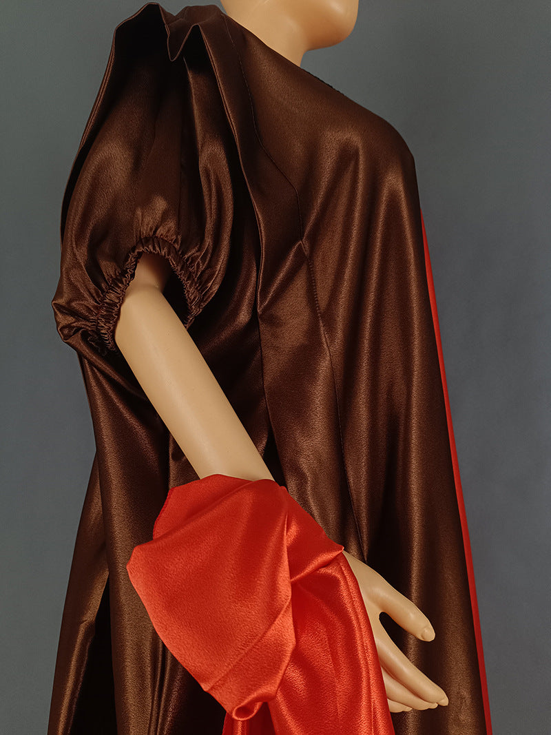 Women Plus Size African satin dress 19